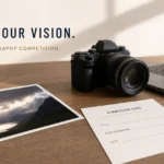 Camera and finished photograph prepared for an online photo contest