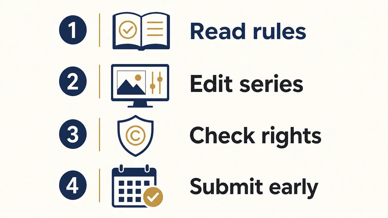 Checklist for preparing an annual photography awards submission