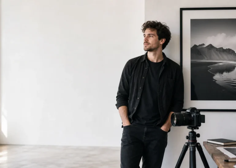 European beginner photographer preparing for a photography contest