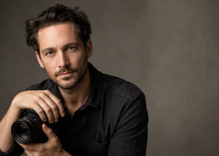European portrait subject photographed with controlled studio lighting
