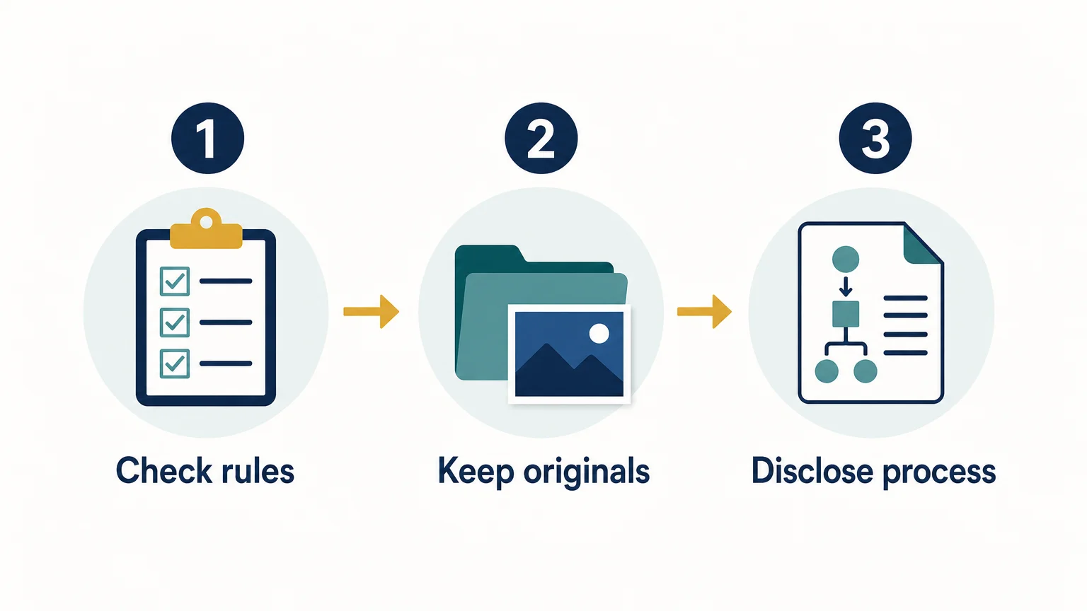 Three step checklist for documenting AI and photography competition entries