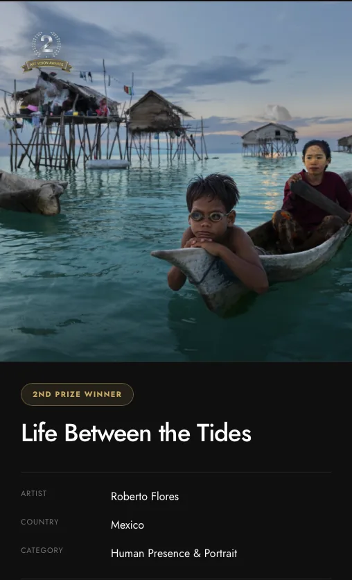 Roberto Flores Life Between the Tides Art Vision Awards 2026