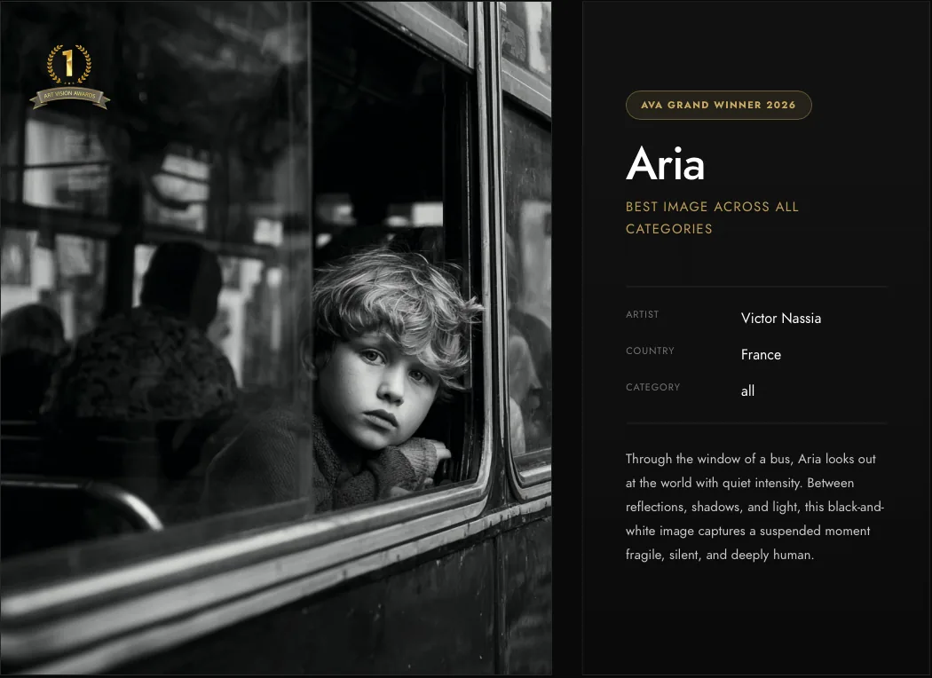 Victor Nassia Aria Art Vision Awards 2026 Grand Winner